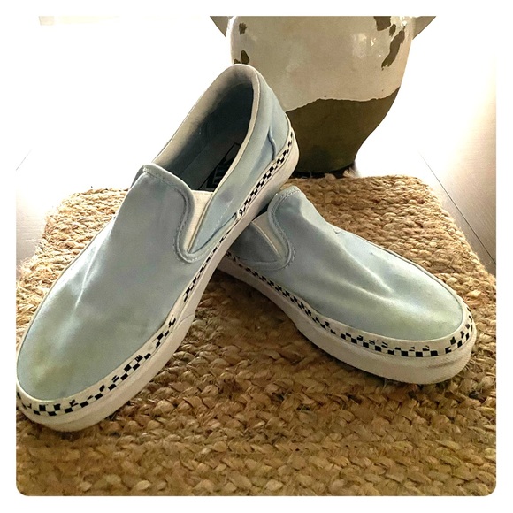 Vans Shoes - Baby blue slip on Vans